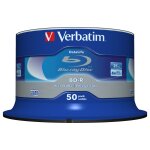 1x50 Verbatim BD-R Blu-Ray 25GB 6x Speed Datalife No-ID...