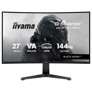 68,6cm/27" (1920x1080) iiyama G-Master GC2781HSU-B1 16:9 FHD VA 1ms 144Hz HDMI DisplayPort USB VESA Speaker Black