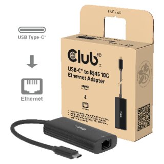 Club3D Adapter USB-C > RJ45 10Gbps St/Bu retail