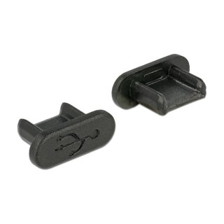 Staubschutz für USB 2.0 Micro-B Buchse ohne Griff 10 Stück schwarz