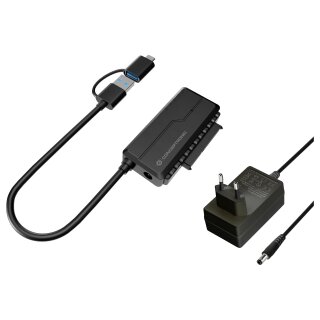CONCEPTRONIC Adapter USB-A/-C3.0->SATA 22Pin St/Bu schwarz