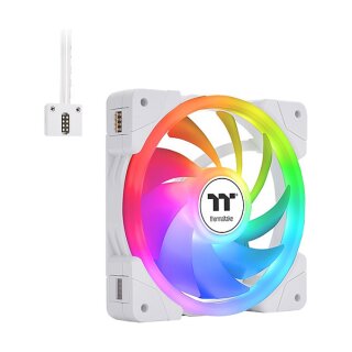 140mm Thermaltake SWAFAN EX14 ARGB PC Cooling Fan White TT Premium Edition 3 Fan Pack