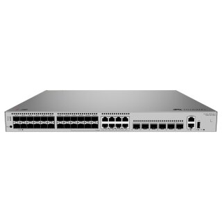 HUAWEI S530-24ST4XE 24xGE SFP ports 8 of which are dual-purpose 10/100/1000 or SFP 4x10GE SFP+ ports 2x12GE stack ports 1xAC power
