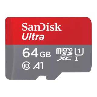 CARD Sandisk Ultra - Flash-Speicherkarte (microsdxc-an-SD-Adapter inbegriffen) - 64 GB