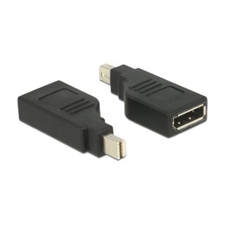DELOCK Adapter mini Displayport 1.2 Stecker > Displayport Buchse 4K 90degree gedreht schwarz