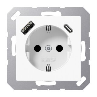 Jung A1520-15CAWW SCHUKOsteckdose m.USB Typ AC