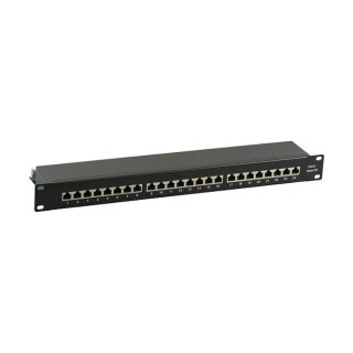 EFB Elektronik EFB-Elektronik - Patch Panel - Rack montierbar - RJ-45 X 24 - Schwarz, RAL 9005 - 1U - 48.3 cm (19")