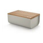 BG03 WG Mattina Brotkasten, Stahl Bambusholz, Warm Grey