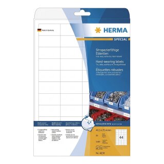 HERMA Adressetiketten A4 weiß 99,1x67,7 mm Folie 200 St.