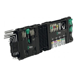 Tool-Check Modular Set 1, mit 3 Werkzeugmodulen (schwarz/grn, 50-teilig, inkl. 1/4" Bit-Ratsche, Winkelschlssel)