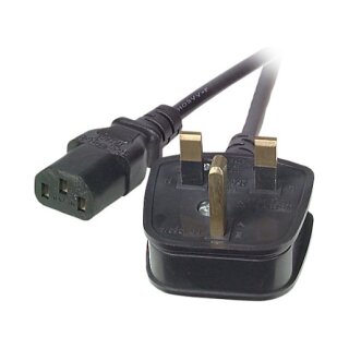 EFB Netzleitung UK BS1363A-C13 180°,schwarz,2m,3x0.75mm