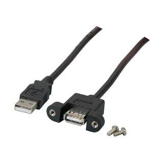 USB2.0 Verlängerung A-A,St.-Einbaubuchse,3.0m,sw,Classic