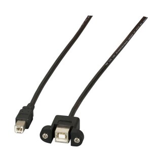 USB2.0 Verlängerung B-B,St.-Einbaubuchse,0.5m,sw,Classic