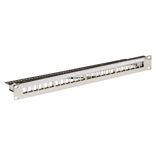 EFB Verteilerfeld 19" 1HE, 24-Port, Metall, metallfarben