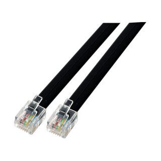 EFB Modularkabel schwarz, 2 x RJ11 (6/4) Stecker, 1:1, 0,2 m