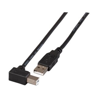 EFB USB2.0 Anschlusskabel A-B (gewinkelt), St.-St., 1,8m, schwarz, Classic