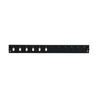 EFB Bestckte 12 Port Frontblende mit 6 x LC Duplex Kupplung OS2 vertikal, schwarz