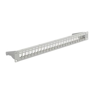 EFB Verteilerfeld 19" 1HE, 24-Port, Metall, klappbar grau RAL7035