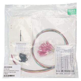 EFB Bestckte Spleikassette mit farbigen abgesetzten Pigtails SC OM4