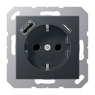 Jung A1520-15CAANM SCHUKOsteckdose m.USB Typ AC