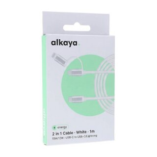alkaya Speed Flex Datenkabel Geflochten 65W, 1m weiss