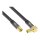 Connections TV Antennenkabel SmartFLEX, IEC/Koax Winkel-Stecker an Buchse, vergoldet, vierfach geschirmt, 120 dB, 75 Ohm, CU, schwarz, 2m