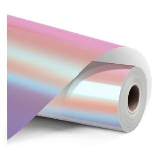 LOKLiK Permanent haftende Vinylfolie Holographisch - Rosa - 30,5 x 90 cm