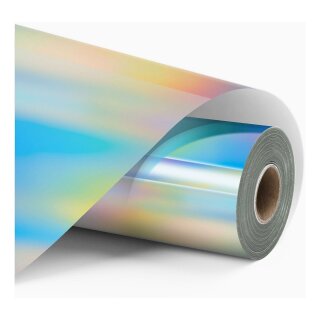 LOKLiK Permanent haftende Vinylfolie Holographisch - Schillernd Silber - 30,5 x 90 cm