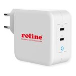 ROLINE USB Charger mit Euro-Stecker, 2 Port Typ-C (PD),...