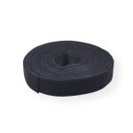 VALUE Klettband auf Rolle, 10mm, schwarz, 25 m