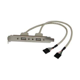 StarTech 2 Port USB A Female Slot Plate Adapter