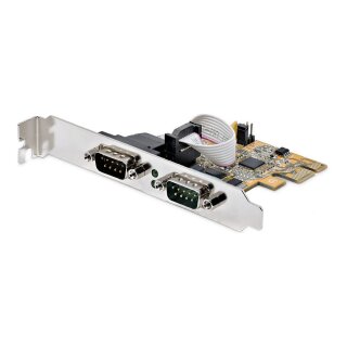 STARTECH.COM 2 Port PCI Express Serielle Schnittstellenkarte PCIe auf RS232 Karte Serielle Adapter Karte / Erweiterungskarte COM Ret