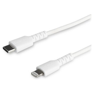 STARTECH.COM 1m 3.3ft USB C to Lightning Cable - MFi Certified - Durable USB Lightning Charging Cable - White RUSBCLTMM1MW