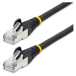 STARTECH.COM 1m CAT6a Ethernet Cable Black Low Smoke Zero Halogen LSZH 10GbE 100W PoE S/FTP Snagless RJ-45 Network Patch Cord