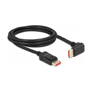 Delock DisplayPort Kabel Stecker gerade zu Stecker 90° unten gewinkelt 8K 60 Hz 2 m