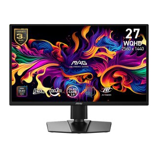 67,3cm/26,5" (2560x1440) MSI MAG 272QPDE QD-OLED X24 16:9 WQHD QD-OLED 0,03ms 240Hz HDMI DisplayPort USB-C VESA Pivot Black