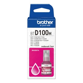 Brother BTD100M - 48.8 ml - mit hoher Kapazitt - Magenta - original - hngende Box - Nachflltinte - fr Brother DCP-T530DW, DCP-T730DW, MFC-T930DW