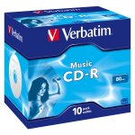 1x10 Verbatim CD-R 80 / 700MB Audio Color Live it Jewel Case
