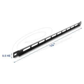 DELOCK 19" 0,5HE Panel mit Kabelbinderbefestigung schwarz