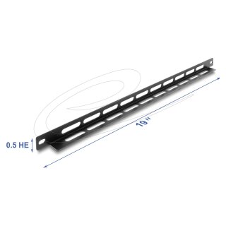 19" 0,5 HE Panel L-Form 22 mm mit Kabelbinderbefestigung schwarz