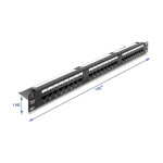 DELOCK 19 1HE Patchpanel 24Port Cat.6, LED schwarz