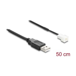 Lüfterkabel USB 2.0 Typ-A Stecker zu 3 Pin (2 Pins belegt) Lüfteranschluss-Stecker 50 cm