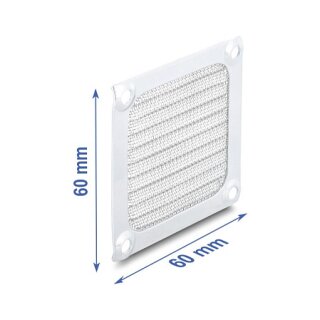 Lüftergitter 60 x 60 mm Aluminium – Lüfter Staubfilter mit Edelstahl-Filtergewebe