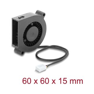 DELOCK Radiallüfter/Lüftergebläse 12V DC 60x60x15mm 3 Pin