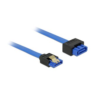 DELOCK Verlngerungskabel SATA 6 Gb/s Buchse gerade > SATA Stecker mit Einrastfunktion gerade 50cm blau