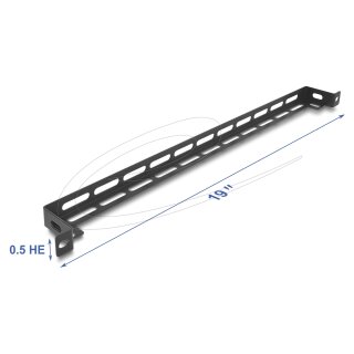 19" 0,5 HE Panel L-Form 50 mm mit Kabelbinderbefestigung schwarz