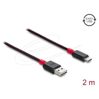 Delock EASY-USB 2.0 Kabel Typ-A Stecker zu USB Type-C™ Stecker 2 m schwarz