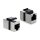 Keystone Modul Kupplung RJ45 Buchse zu RJ45 Buchse Cat.6 geschirmt Metall silber / schwarz