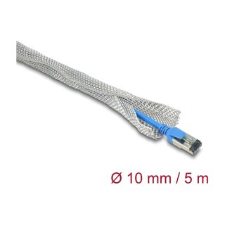 Geflechtschlauch zur EMV Abschirmung selbstschließend 5 m x 10 mm