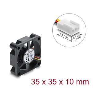 NWSZ Delock Axiallüfter 12 V DC, 35 x 35 x 10 mm schwarz